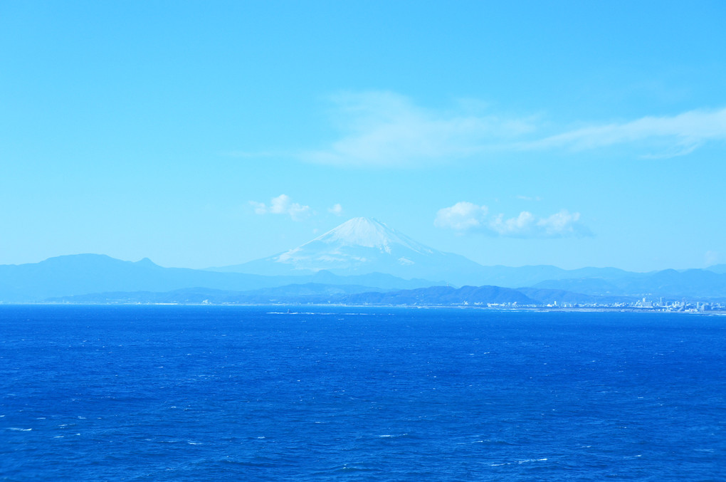 蒼い富士山。