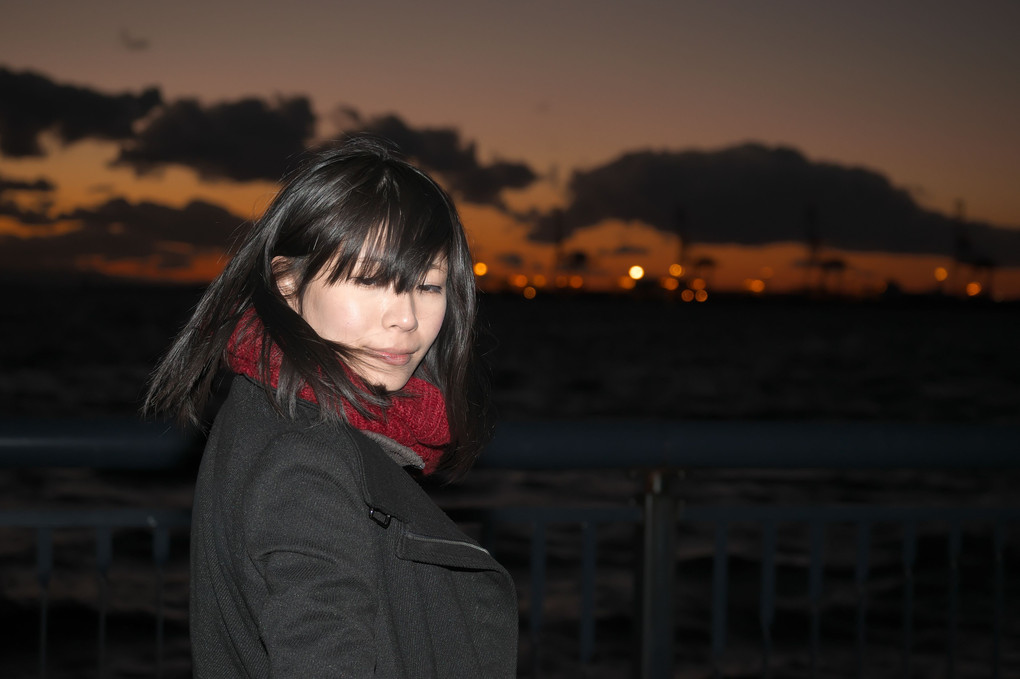 風の令嬢　諷　様　大阪港編　その9　港の灯りが美しい諷様をより美しく照らす。