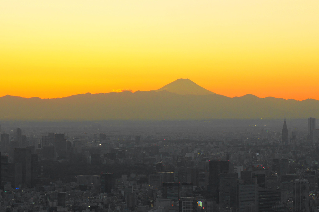 街と富士山