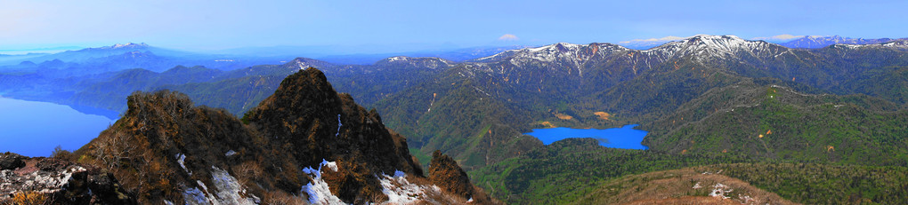 恵庭岳山頂から北西面の眺望
