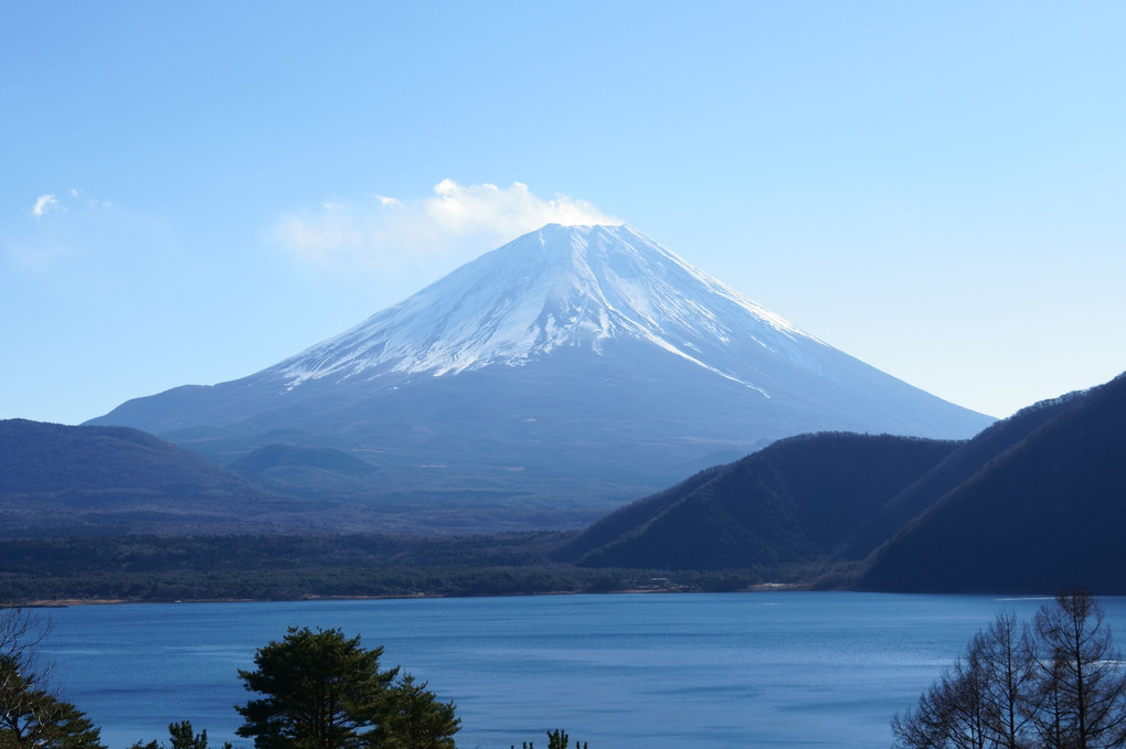 富士五湖からの冬の富士