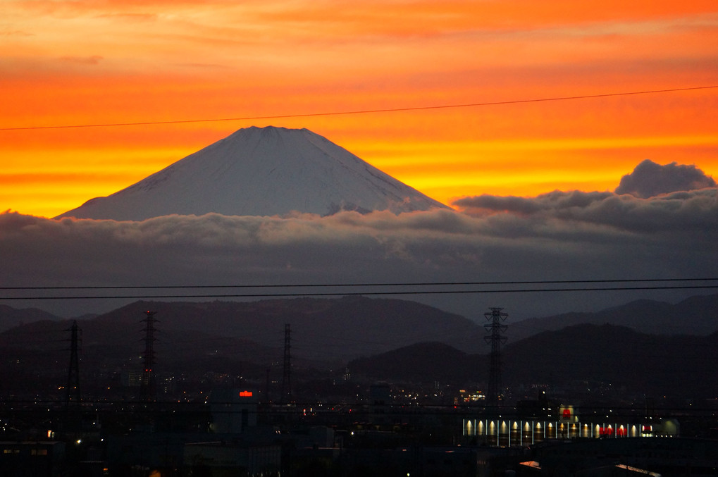 夕景の富士山②