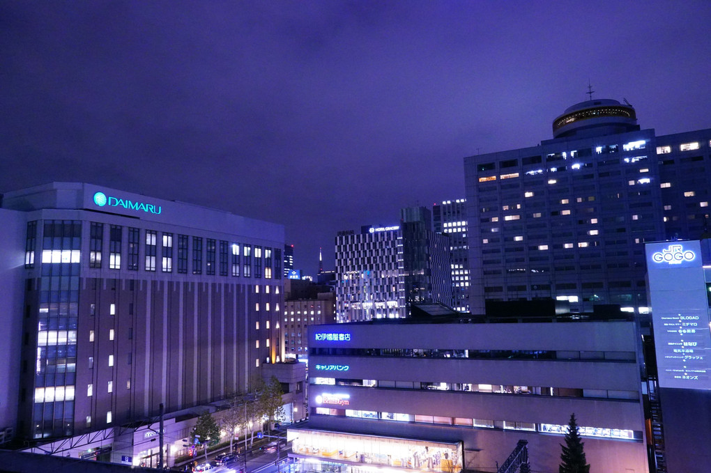 札幌駅（夜）