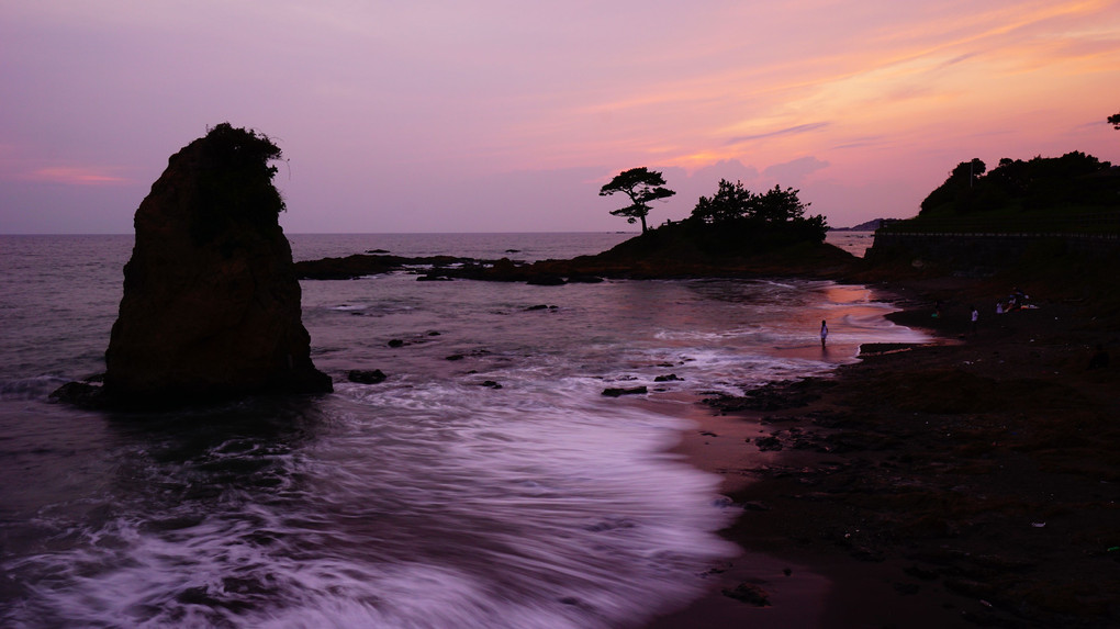 立石海岸の夕景