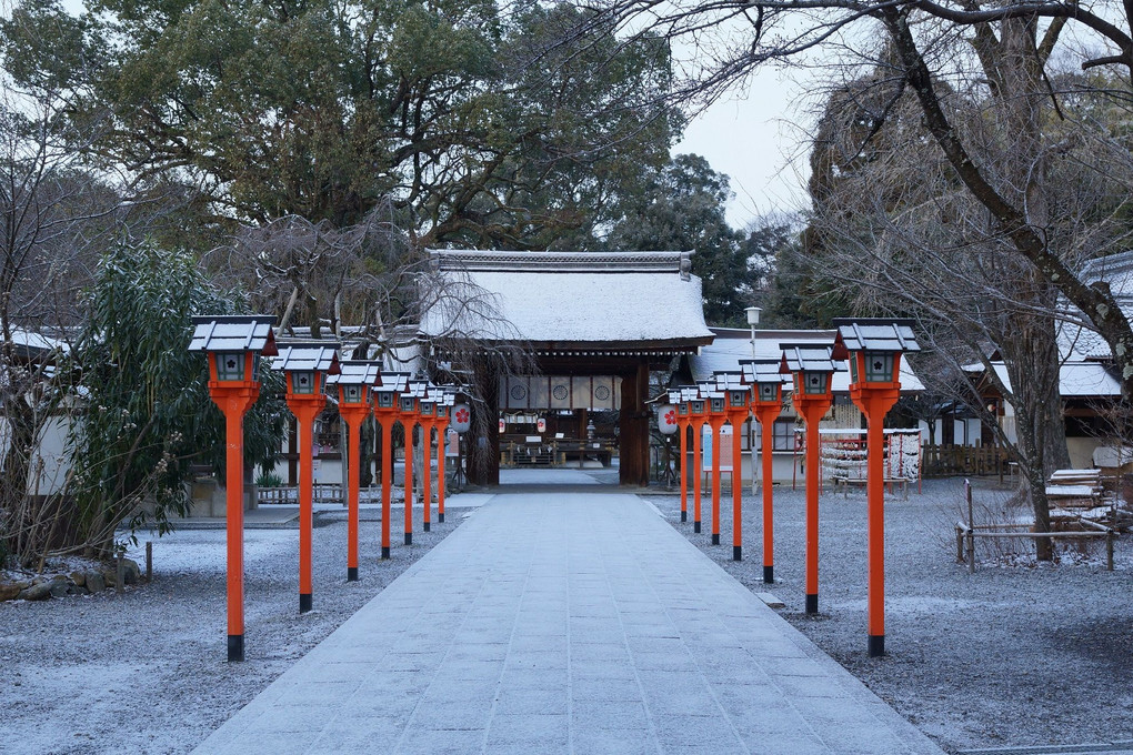 雪化粧平野神社