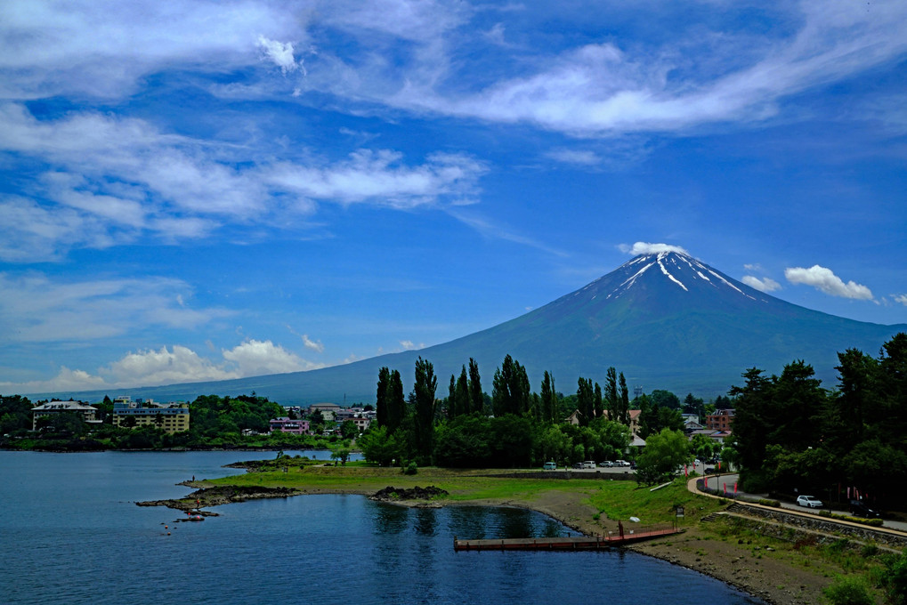 河口湖大橋から富士を望む／二枚追加