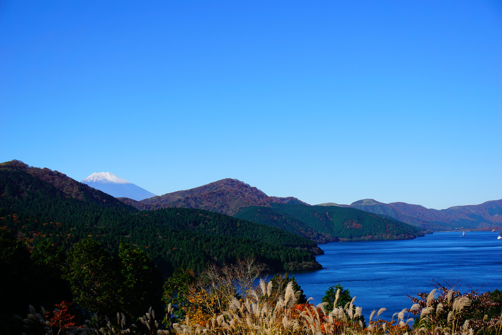 芦ノ湖からチラリ富士
