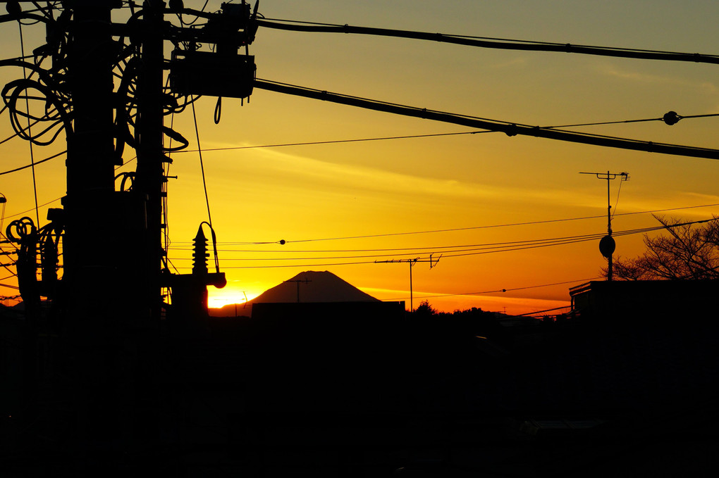 電線あっても富士山