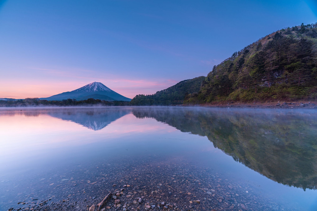 精進湖と富士山コラボ　初撮影