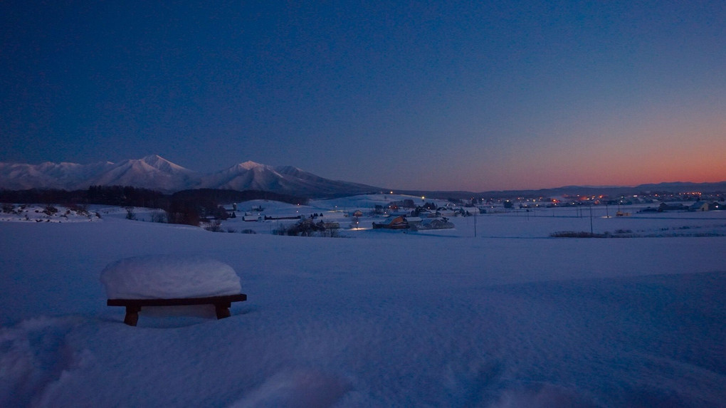 Dawn of Tokachi mountains