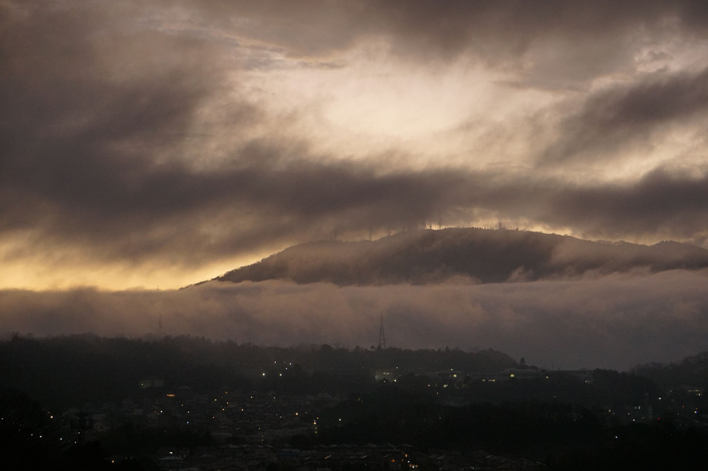 生駒山夕景（２月）