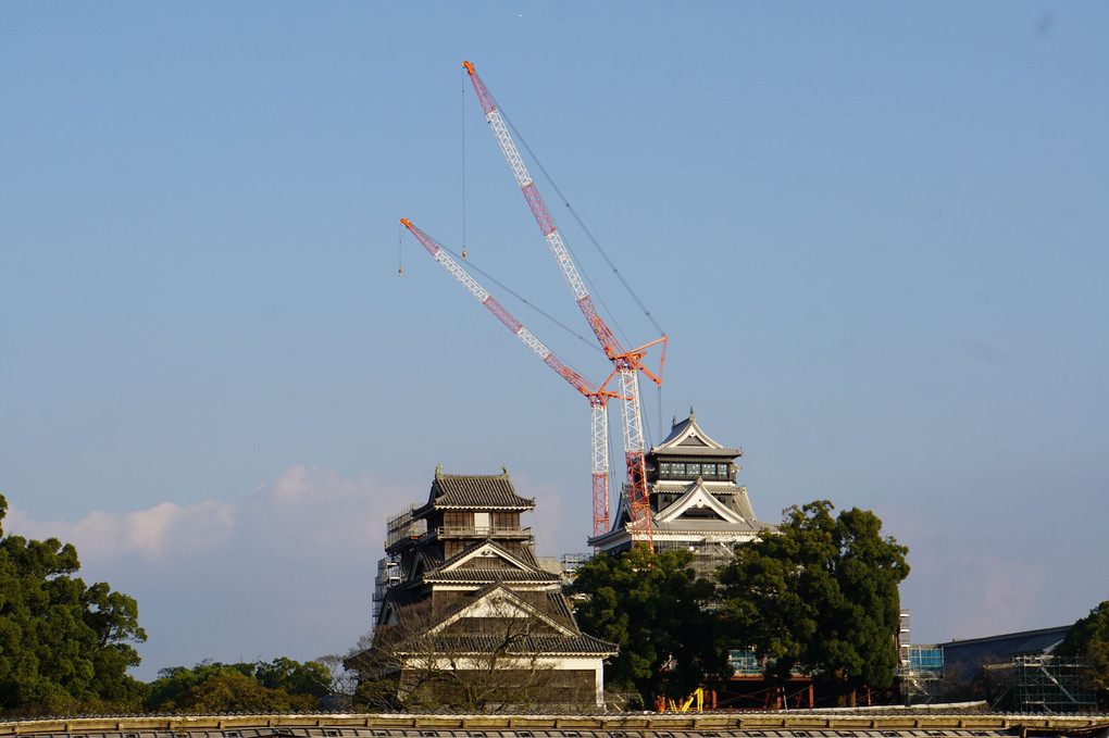 復興に向かっている熊本城