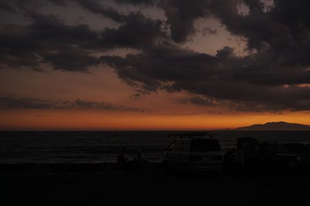 日没後、遠くに大島を見るなどして