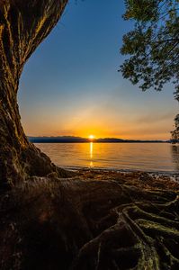 琵琶湖の夕陽