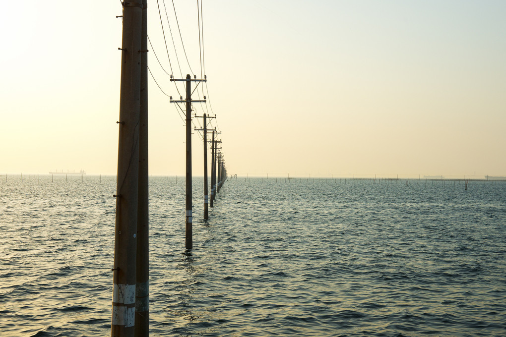 木更津の海上電柱