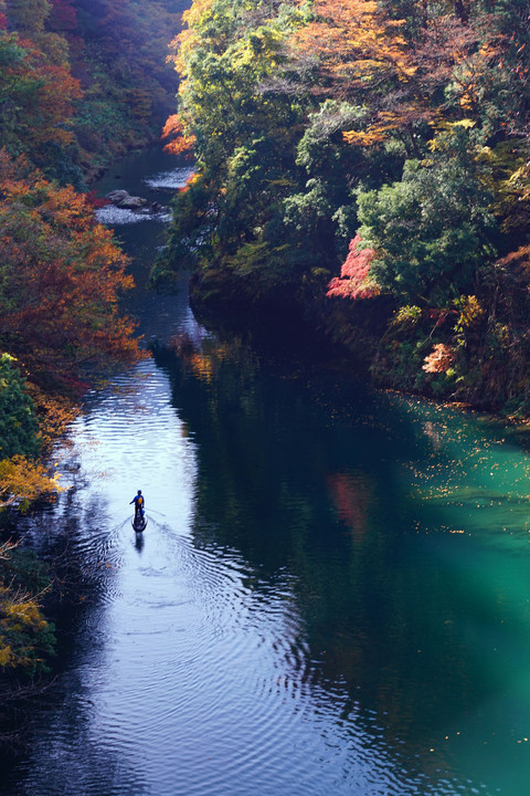 秋色の渓流