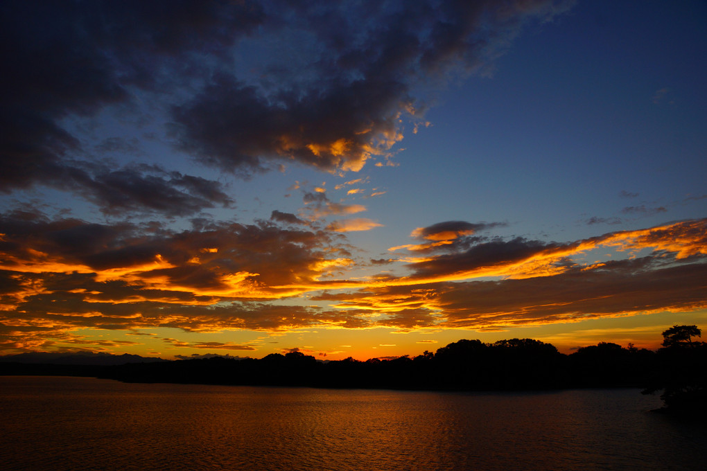 多摩湖の夕景