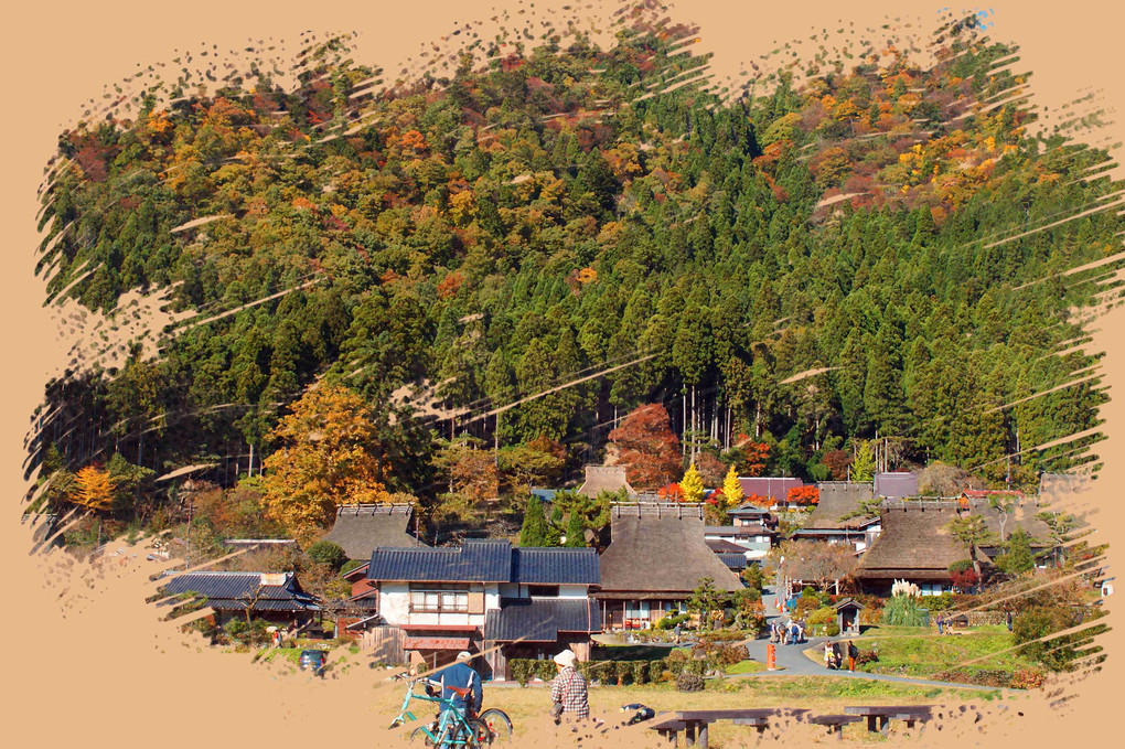 京都、南丹、美山の里、秋色、