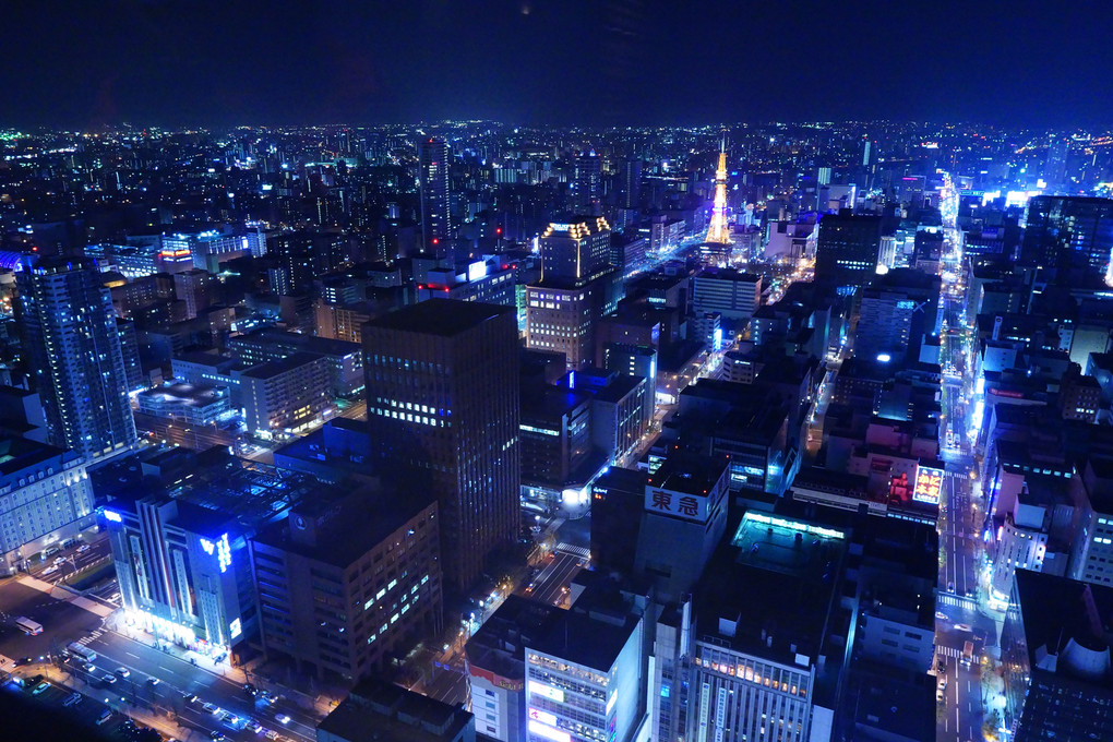 α体験会 札幌JRタワー展望室で札幌の夜景を撮る