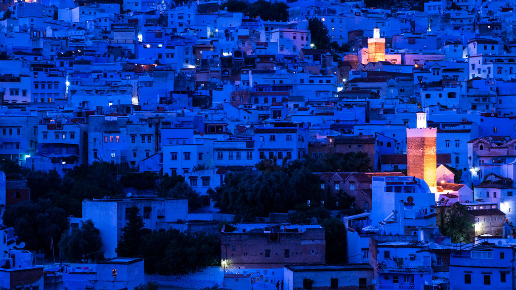 シャウエンの夜景（モロッコ）