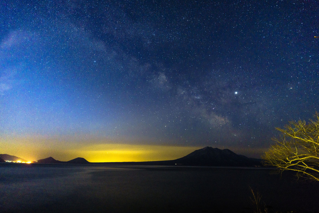 支笏湖の星夜