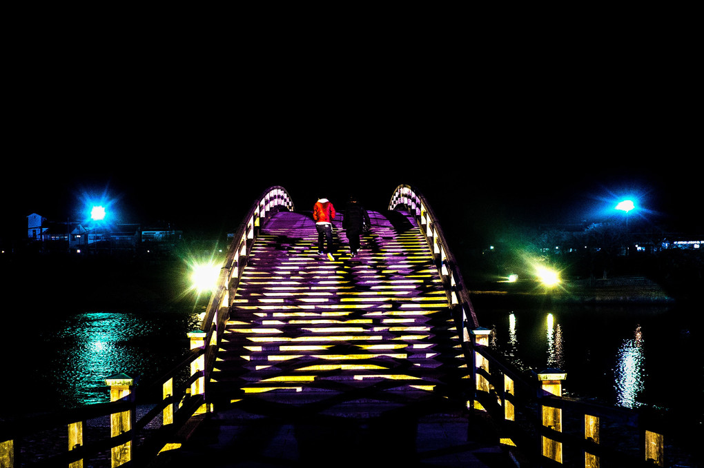 錦帯橋ライトアップ