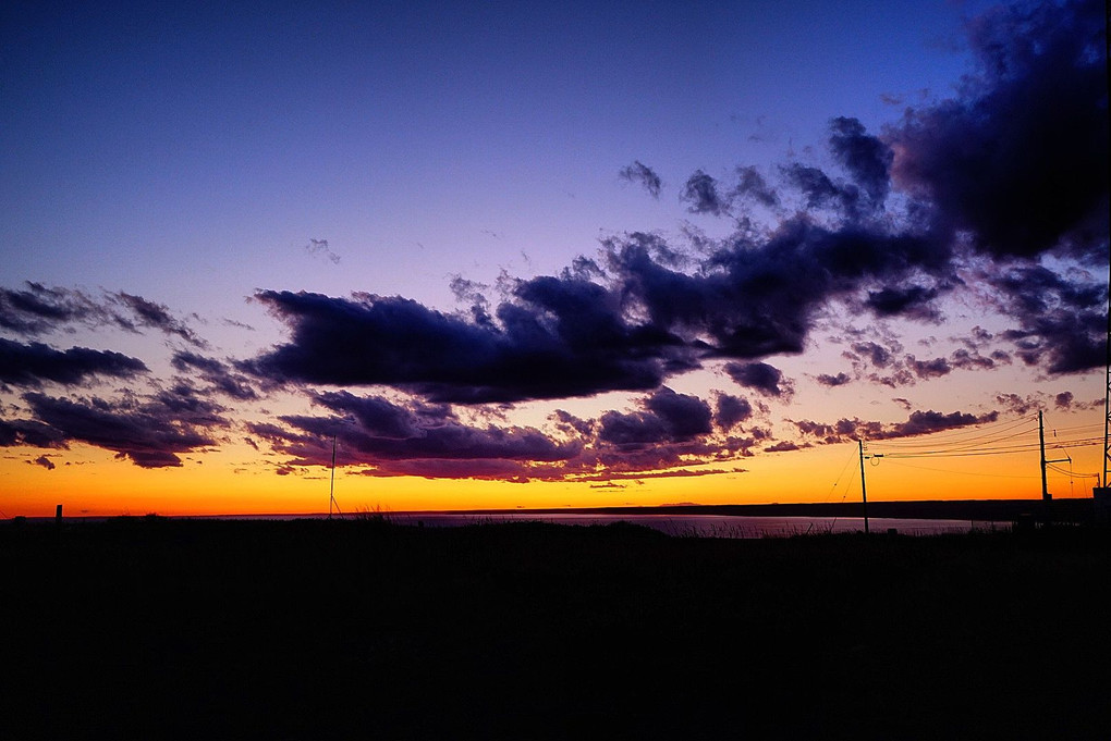 釧路旅行 花咲灯台、落石岬からの夕日