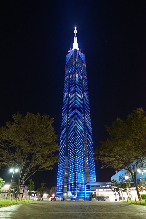 夜の福岡タワー