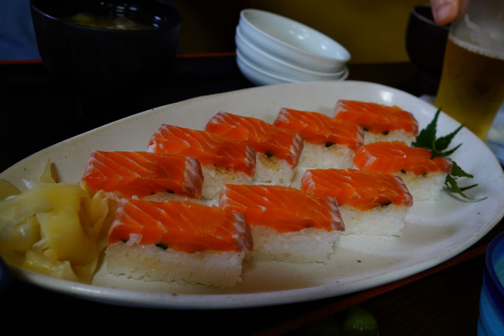 富士桜鱒の押し寿司