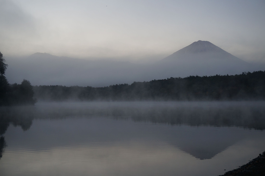 朝霧の西湖