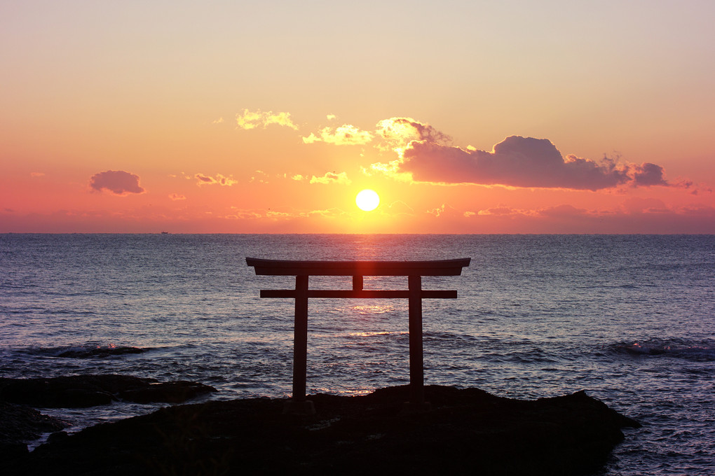 大洗海岸　初日の出