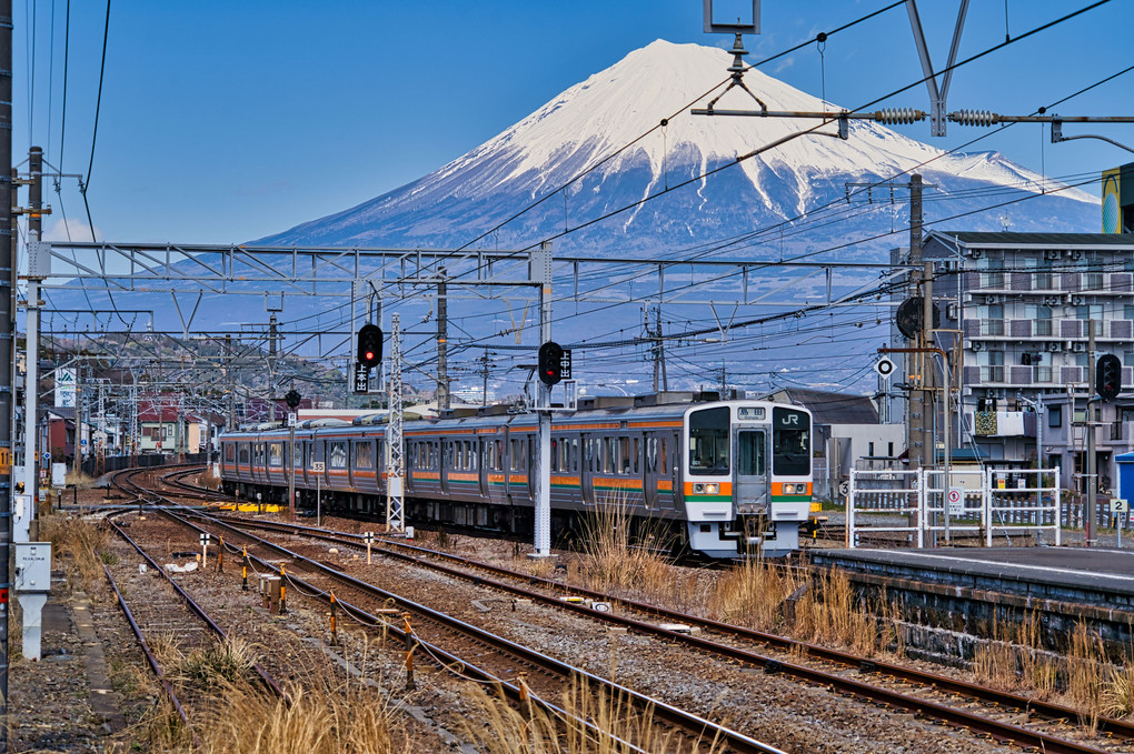 日常の富士山＠東海道線/富士川駅