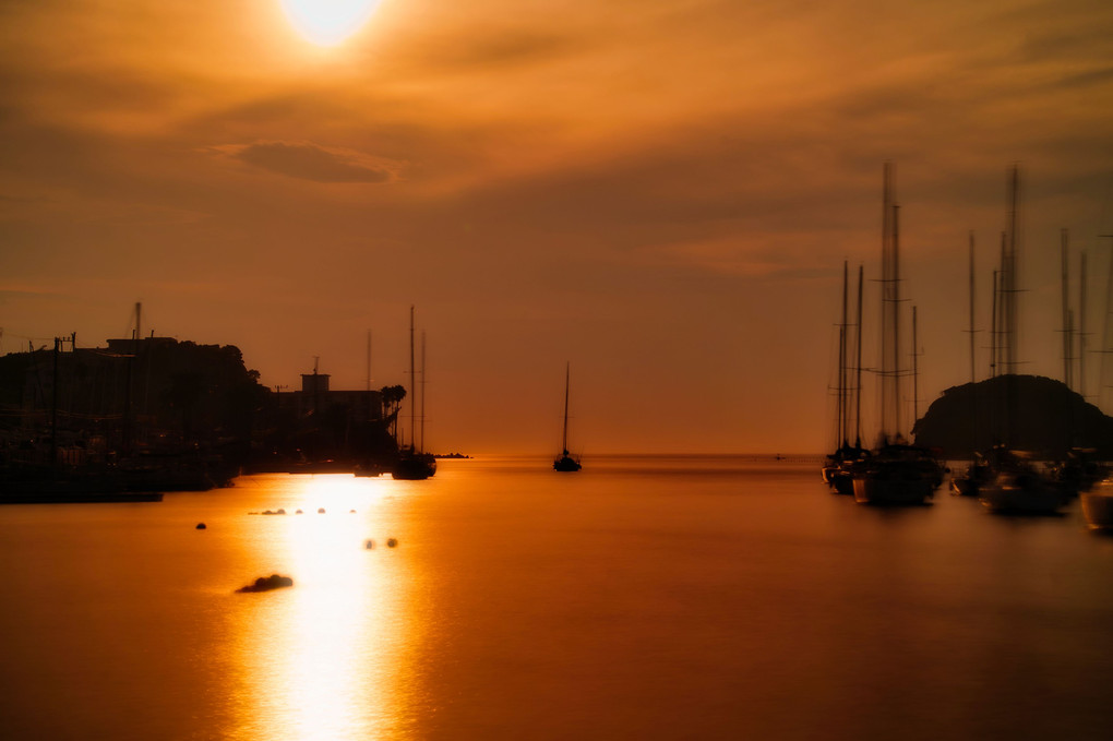 夕陽を海に溶かして・・諸磯湾＠三浦半島