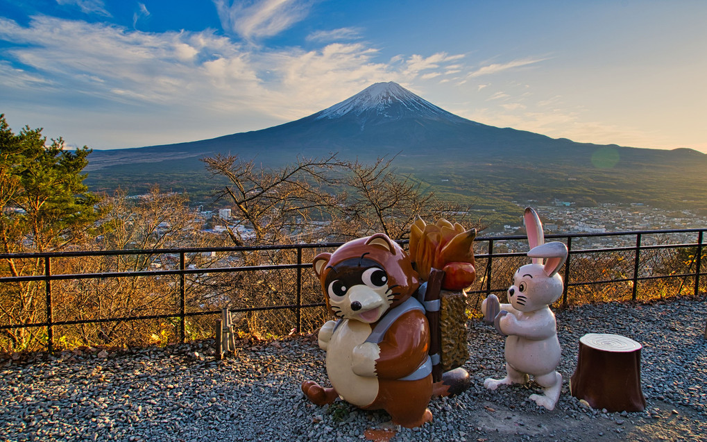 夕景 富士山・かちかち山＠河口湖富士山パノラマロープウェイ