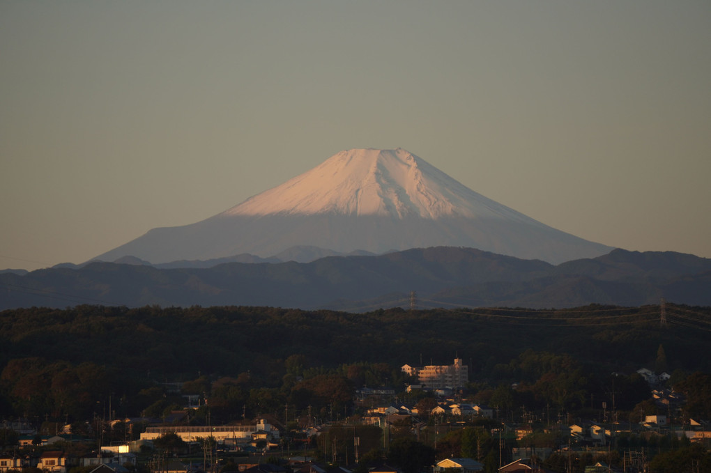 初冠雪の富士山が！！朝６時
