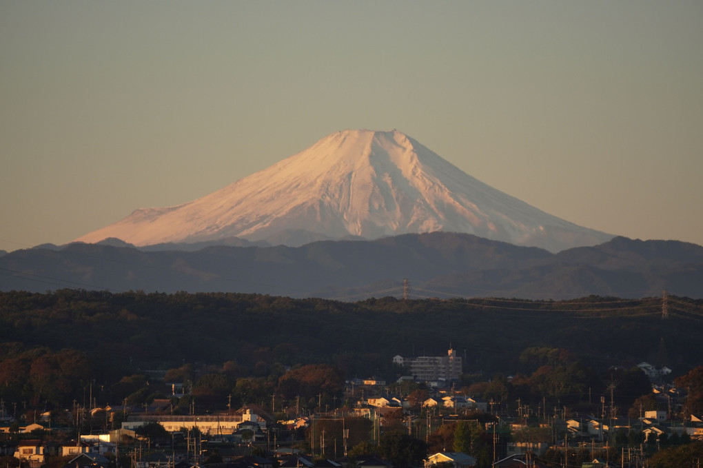 雪衣をまとった今朝の富士山　！！