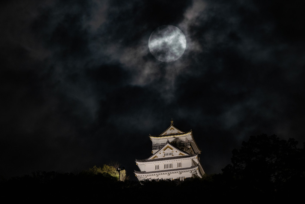 月と岐阜城 2