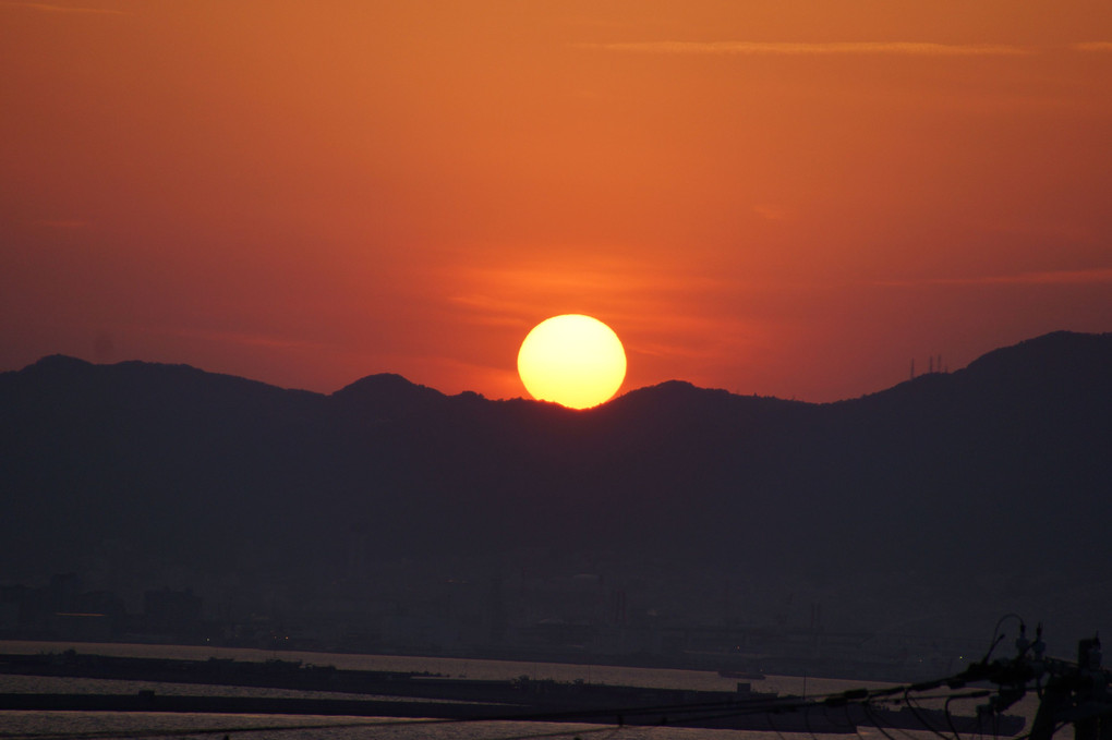 夕陽丘からの夕陽