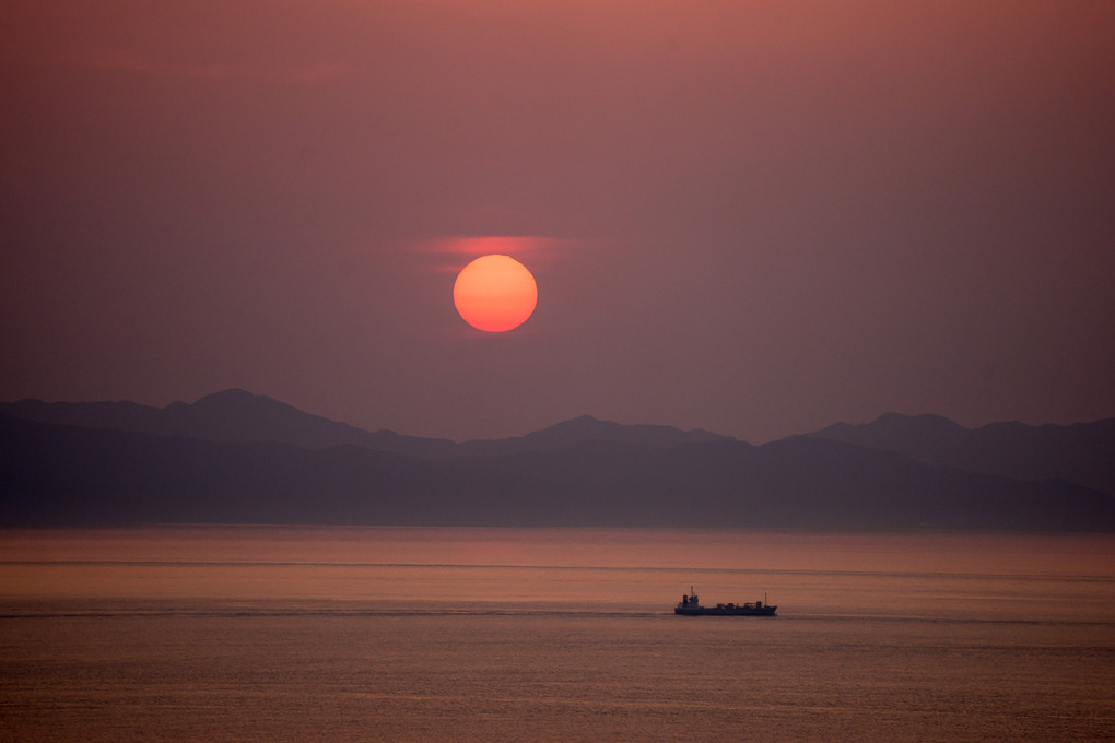紀淡海峡の夕日