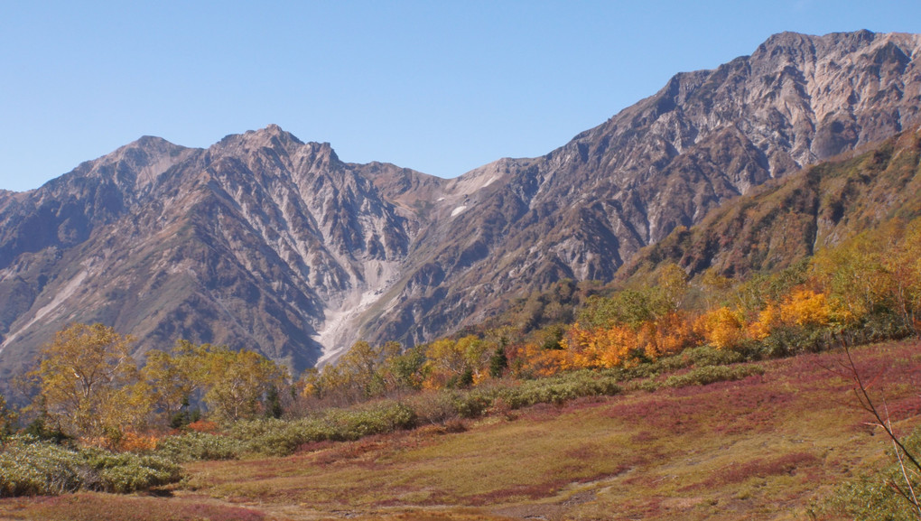 秋の杓子岳と白馬岳