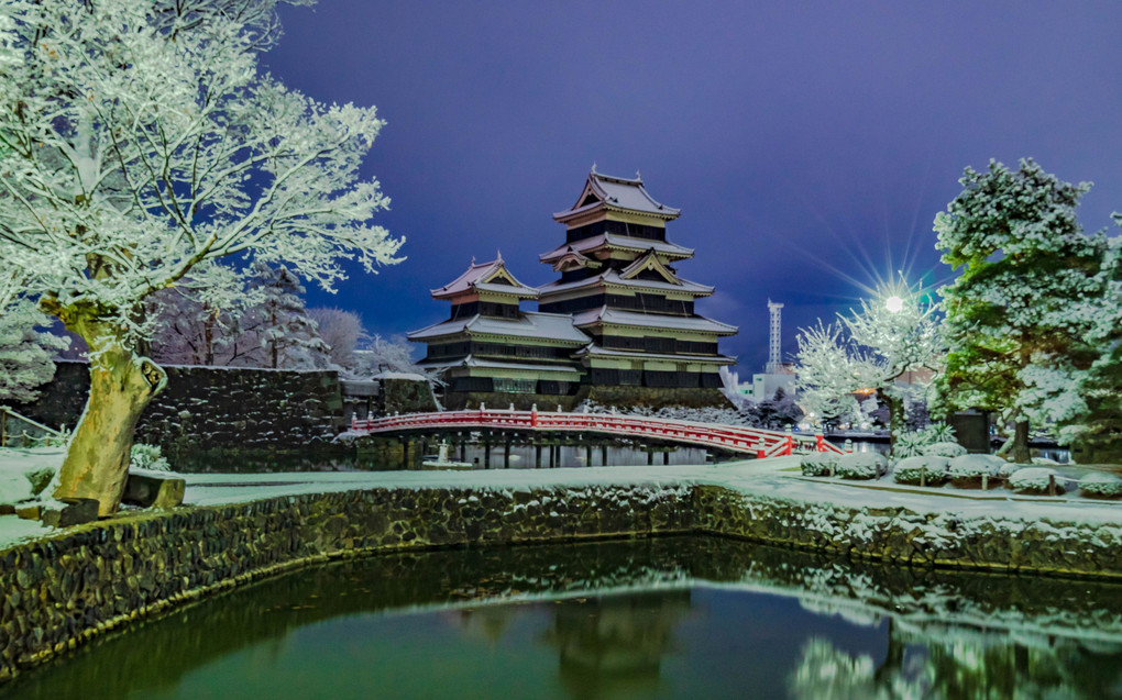 松本城・雪