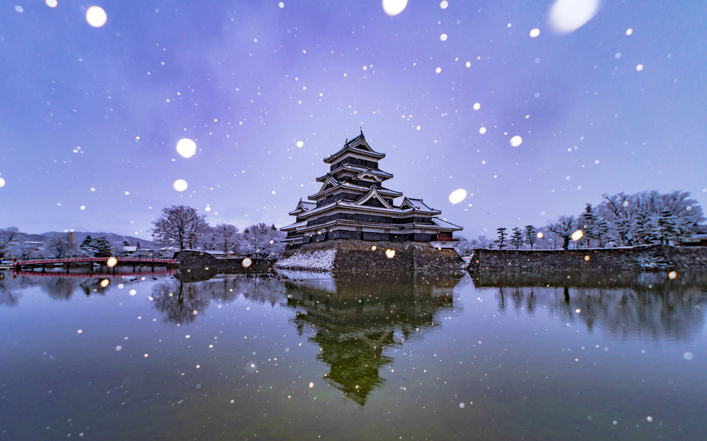 松本城・雪