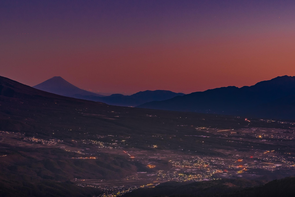 富士山の夕景