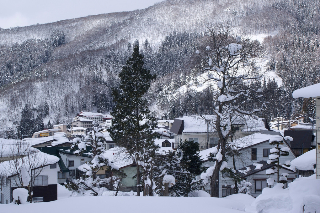 野沢温泉の雪景色