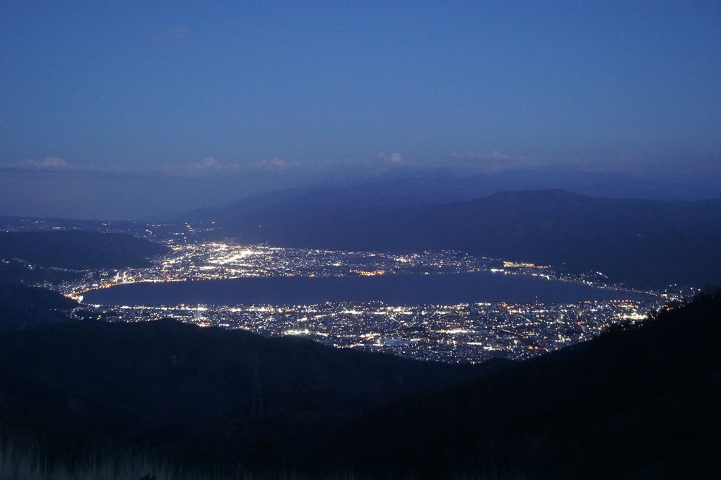 富士と諏訪湖
