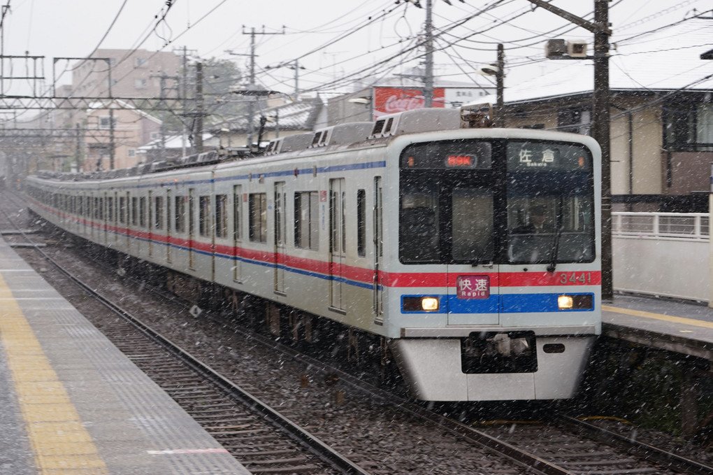 2016年11月24日　初雪　京成線　西船　東中山　京成高砂