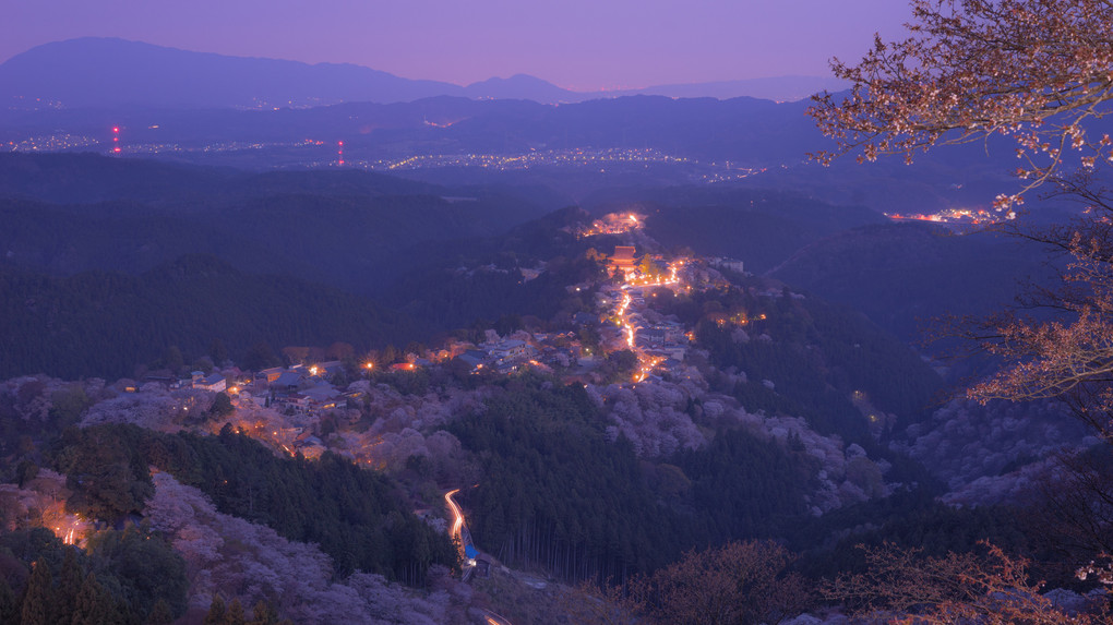 夜明け間近の吉野山