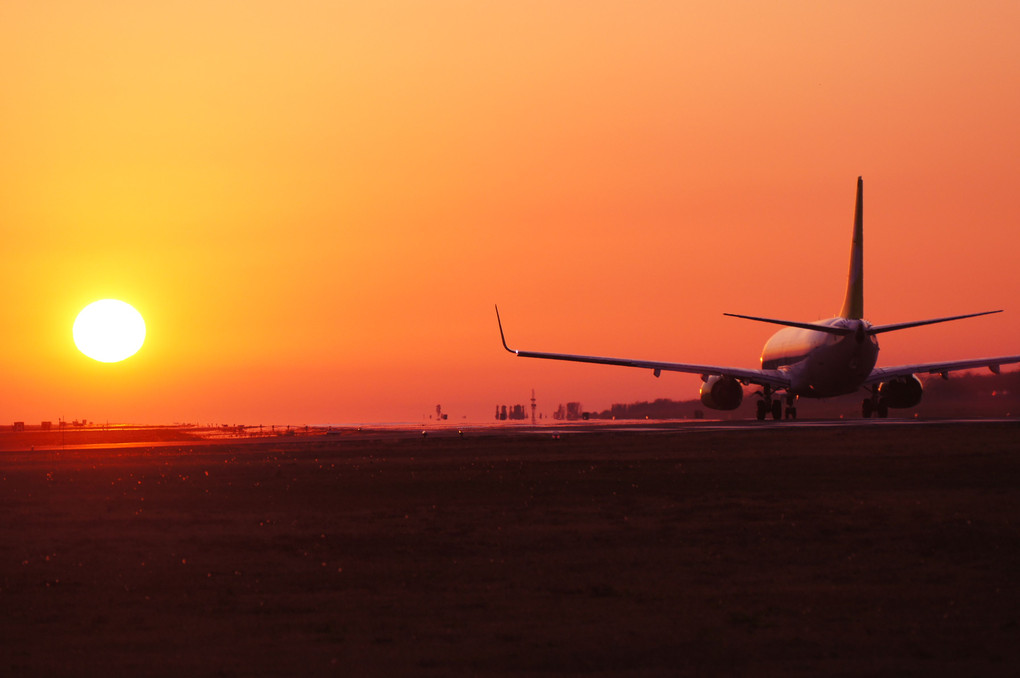 熊本空港の夕焼け