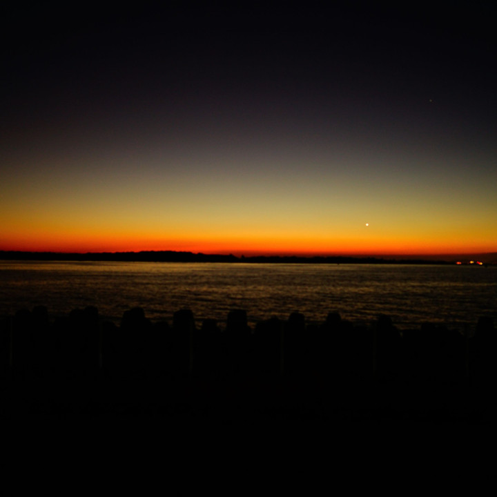 sunset of Osaka bay