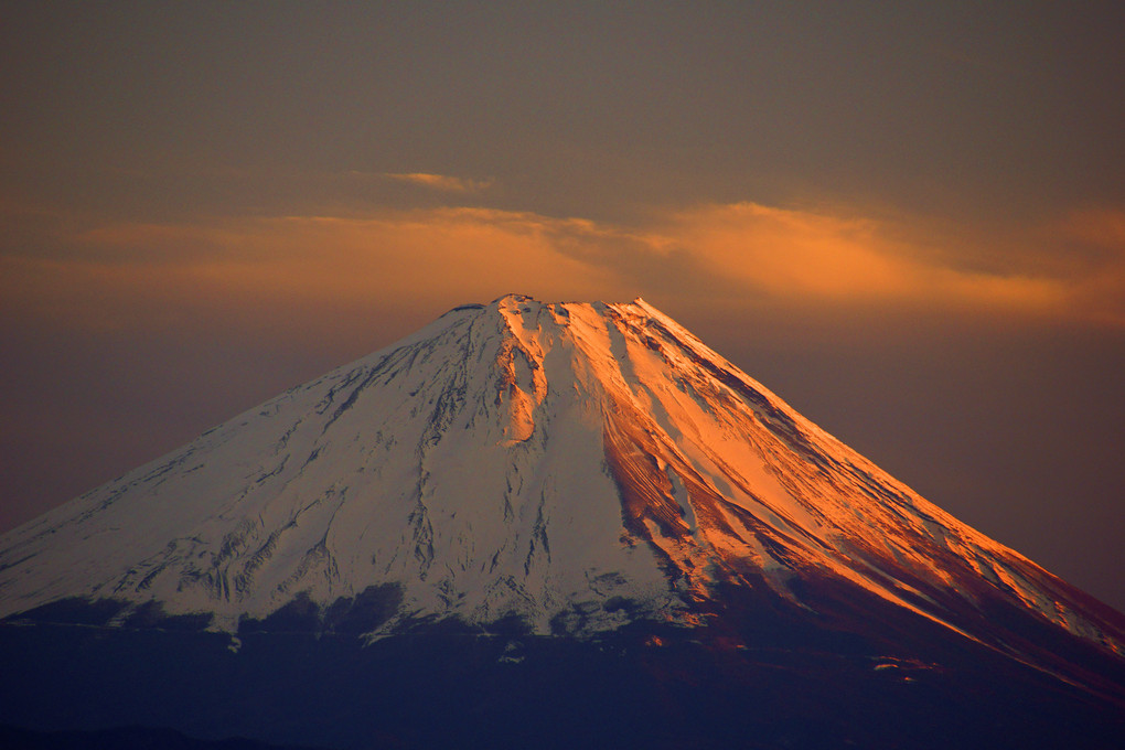 秀麗　夕焼けの富士山